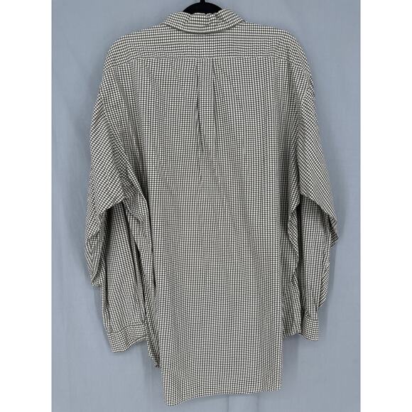 90s Vintage Ralph Lauren Shirt Men XL Olive Green Check Plaid Button Pony Cotton - Picture 3 of 9